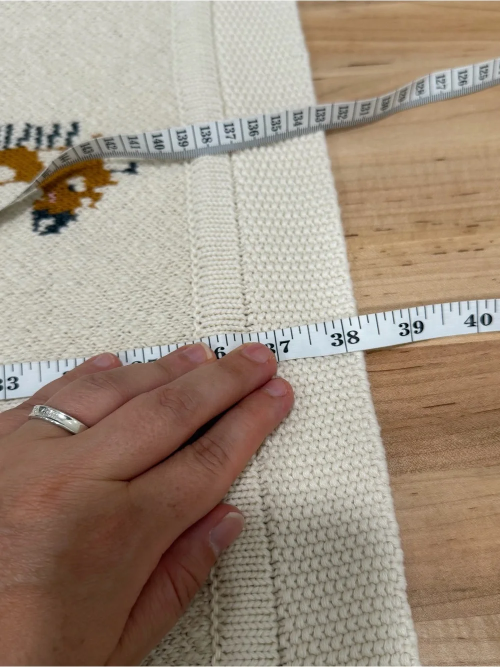 Adairs Jungle Organic Cotton Giraffe Baby Blanket Knitted